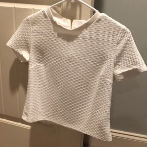 White textured crop top